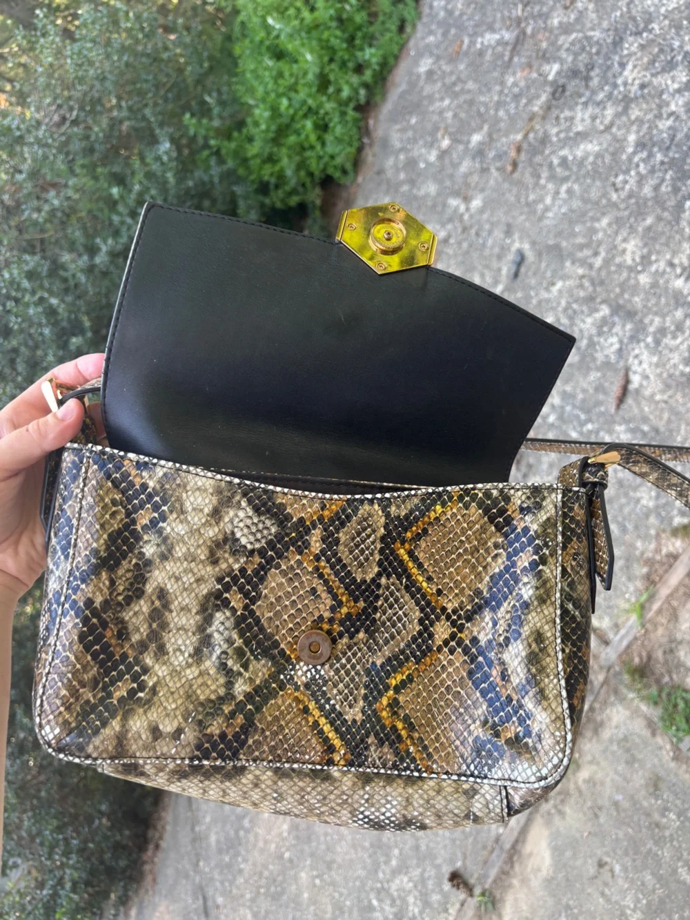 Kurt Geiger Python Embossed Leather Crossbody Bag